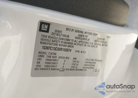 2008 Chevrolet Tahoe Ls from USA, damaged, VIN 1GNFC13C98R160874